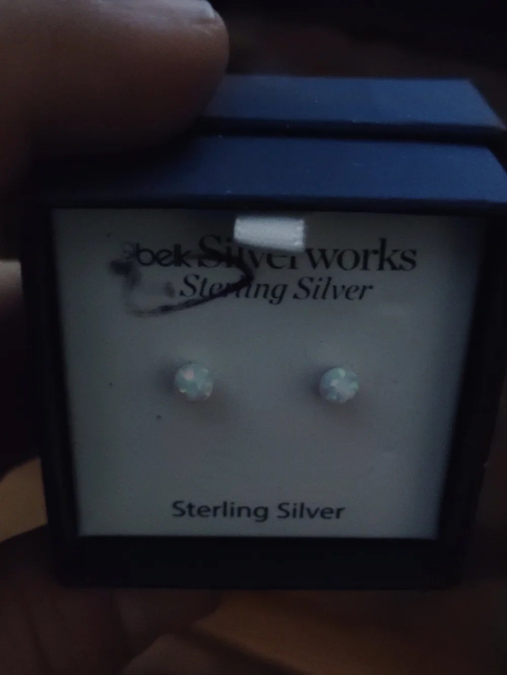 Sterling silver White Fire Opal 2mm Stud Earrings